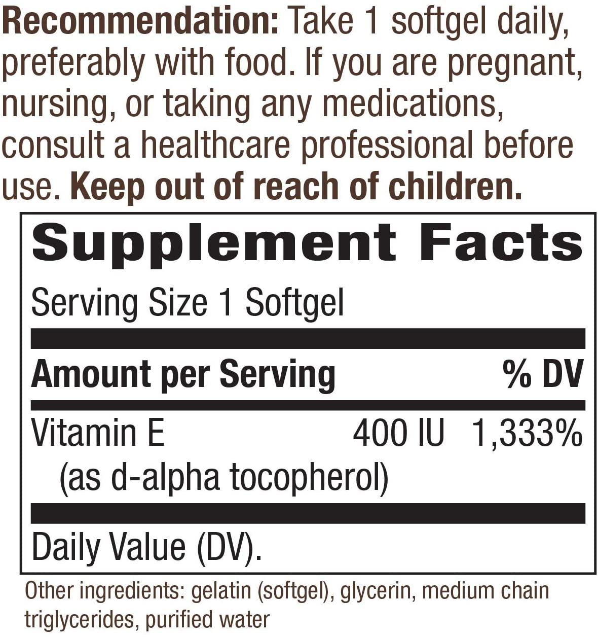 Nature's Way Vitamina E 400 IU, 100 Softgels - NutriVita