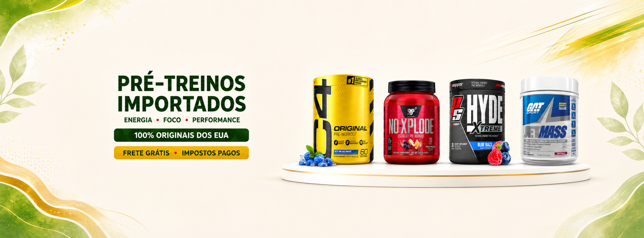 Os melhores pre-treinos importados direto de Miami para qualquer parte do Brasil