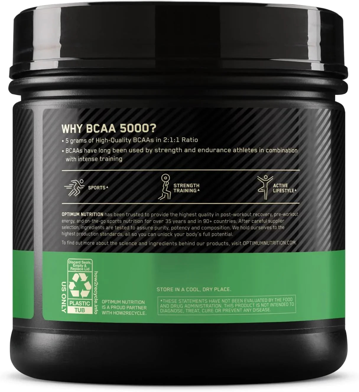 BCAA 5000 suplemento para treino de força e esportes, com 5g de BCAAs de alta qualidade
