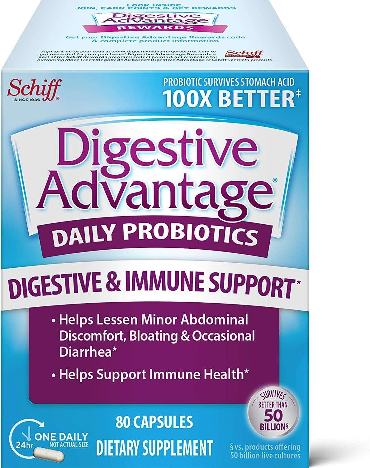 Digestive Advantage Probiótico 80 Capsulas - Suplemento Diário - NutriVita