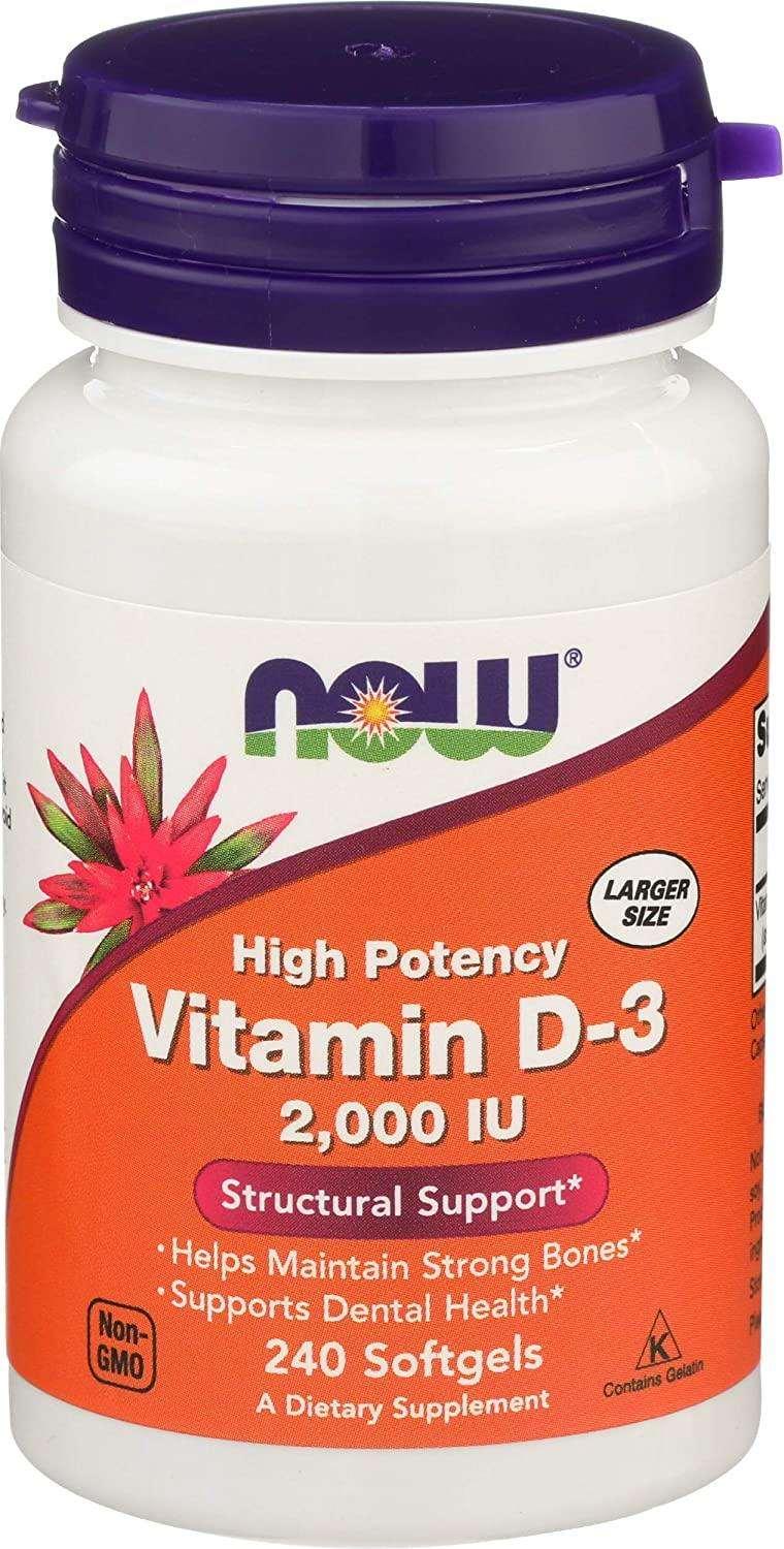 NOW Vitamina D-3 2,000 IU 240 Softgels