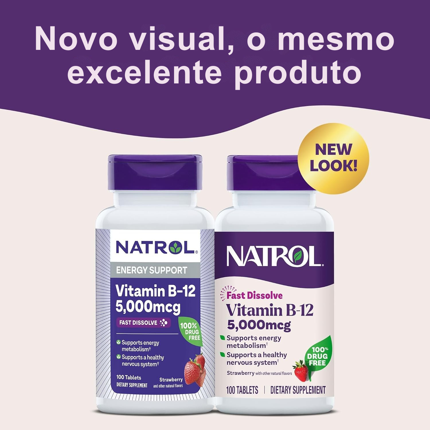 Vitamina B12 Natrol 5000mcg – 100 Comprimidos | Rápida Ação
