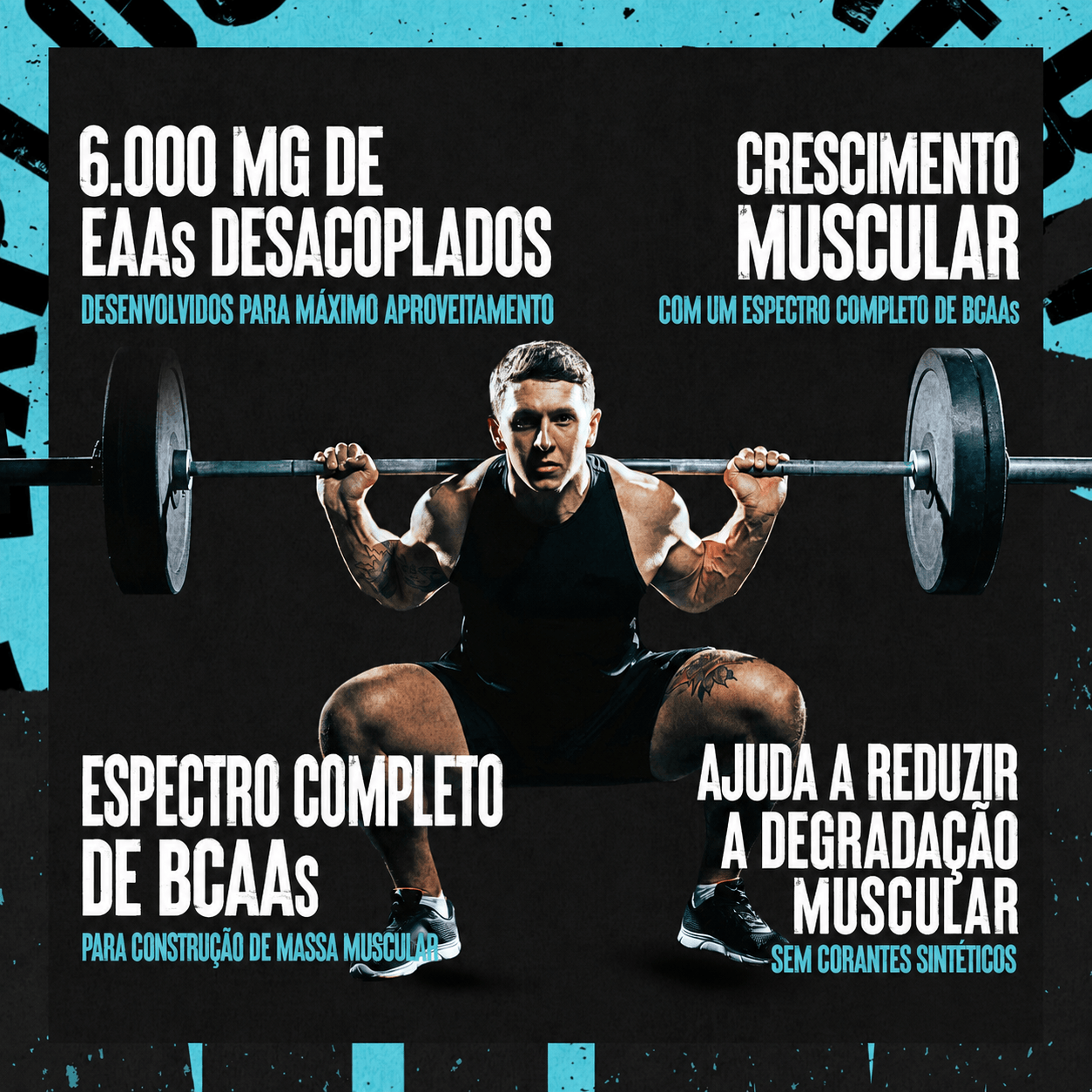 Atleta preparando um pack de Animal Nitro EAA antes ou depois do treino de musculação.