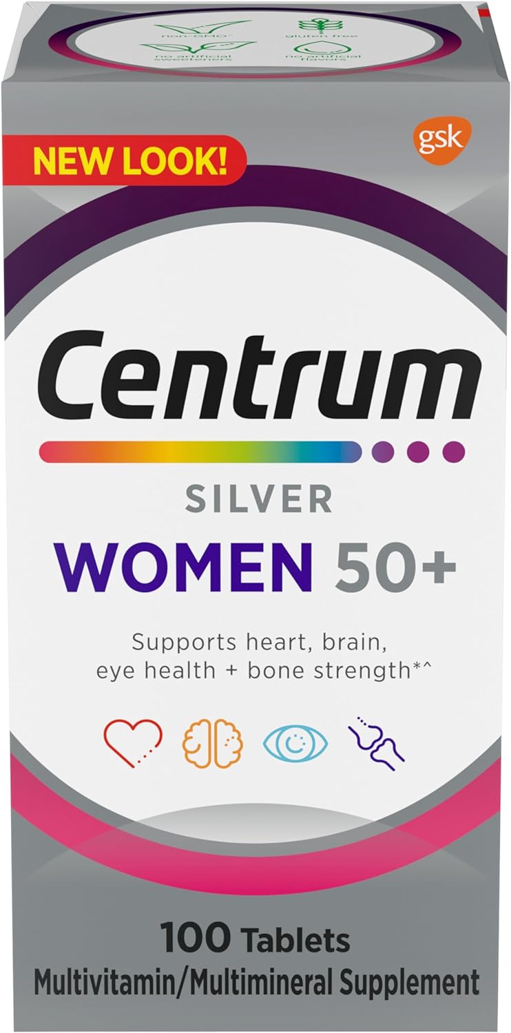 Centrum Silver - Multivitamina para Mulheres com 50+ (100 Tablets) - NutriVita