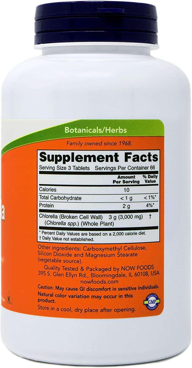 NOW Foods Organic Chlorella 1000mg 200 Tablets - NutriVita