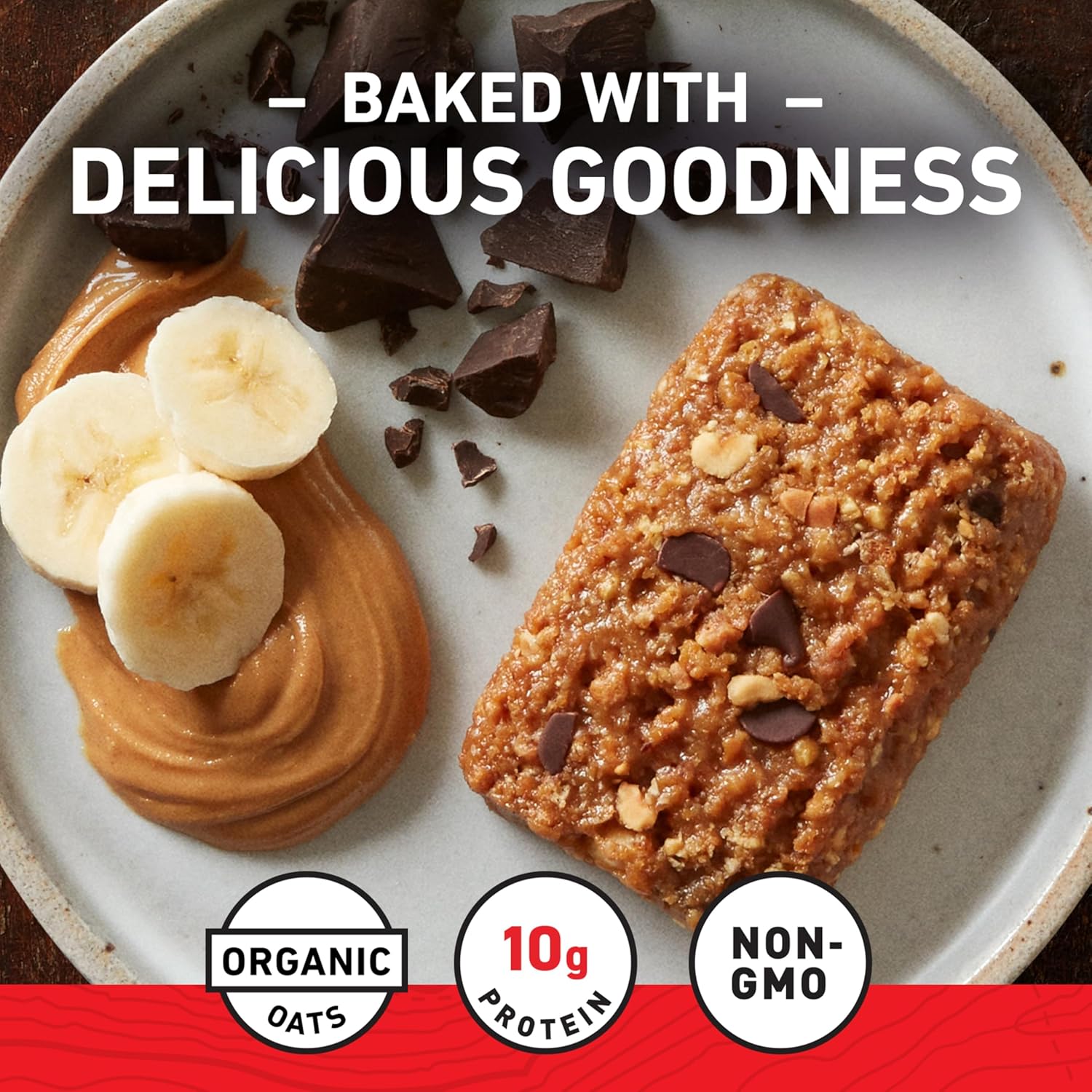 CLIF BAR: Pasta de Amendoim, Banana e Chocolate Amargo - Barras Energéticas com Aveia Orgânica (10 unidades)