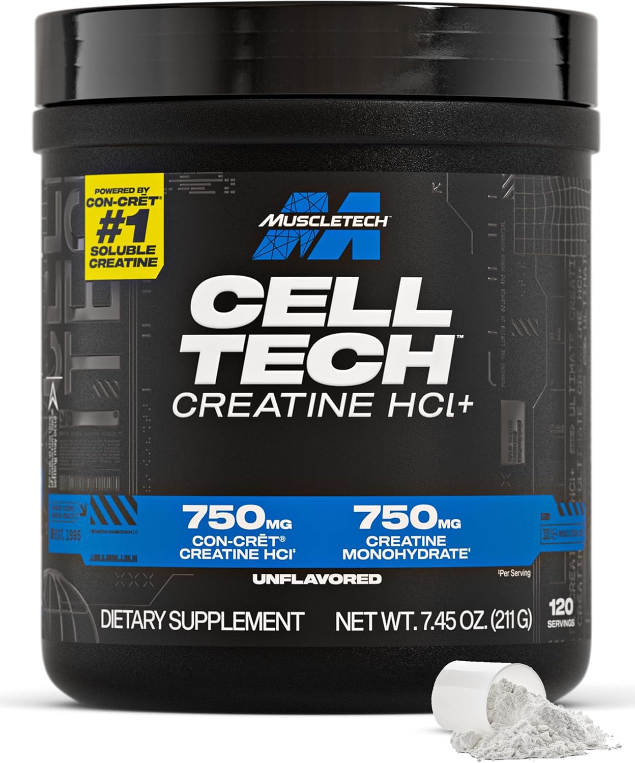 Frasco da Muscletech - Creatina Creactor 120 Doses (203 gr) - NutriVita