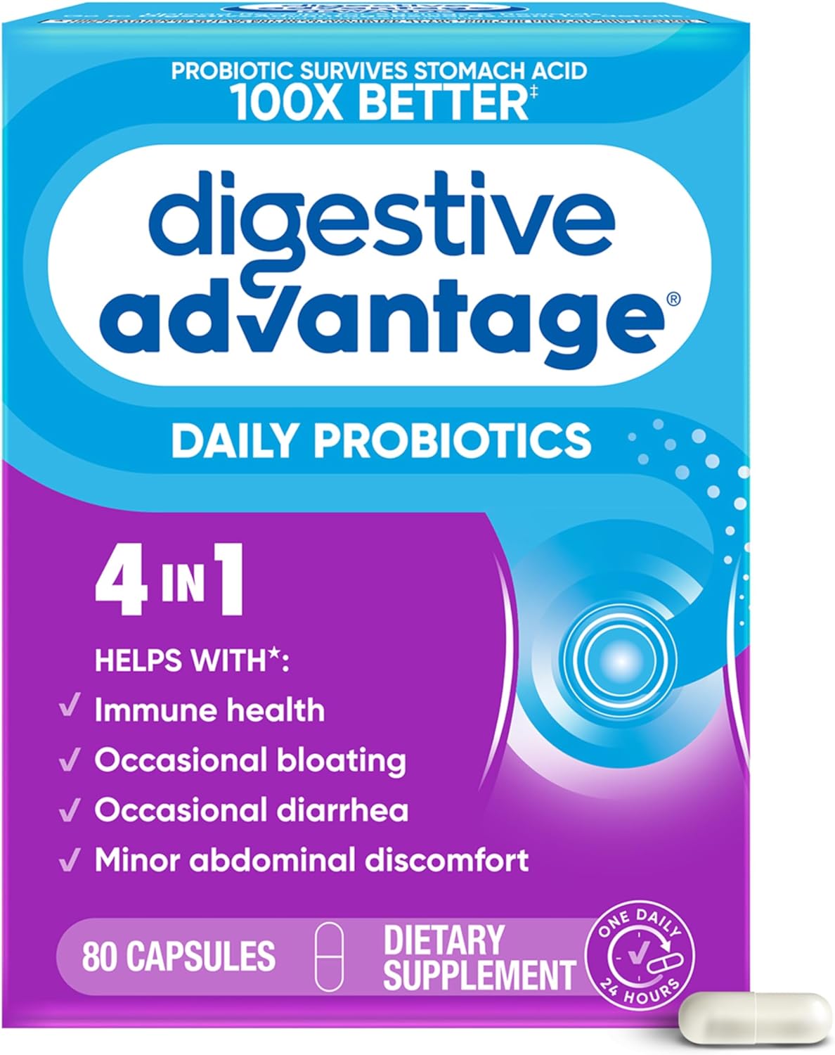 Digestive Advantage Probiótico 80 Capsulas - Suplemento Diário - NutriVita