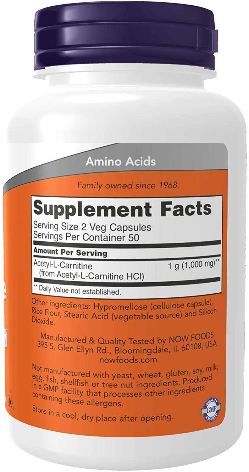 Now Foods L-Carnitina 500 mg 100 Capsulas - NutriVita