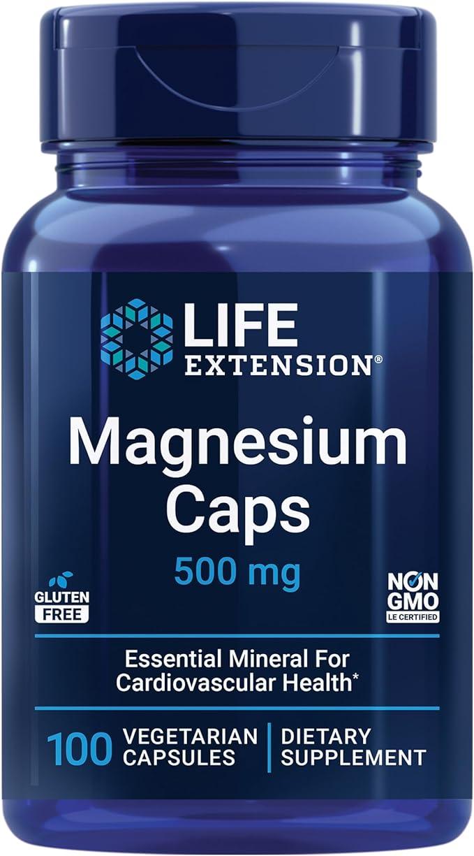 Life Extension Magnésio 500mg, 100 Cápsulas Vegetarianas - NutriVita