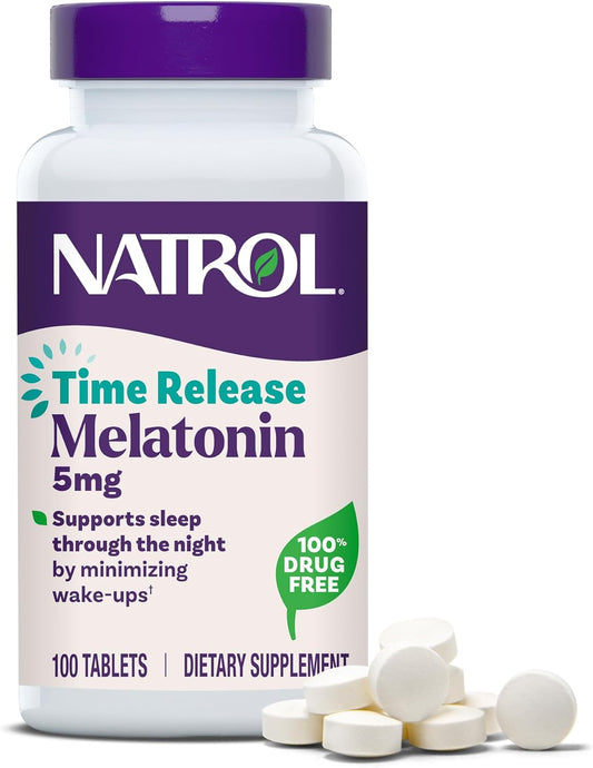 Natrol Melatonina 5mg Liberação Prolongada Time Release 100 CAPS - NutriVita