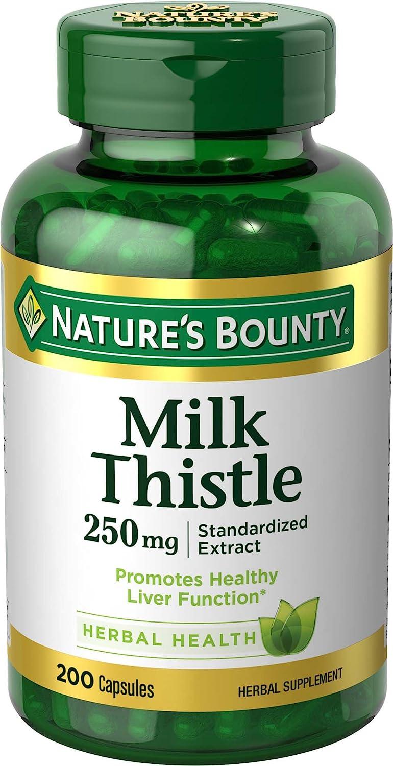 Nature's Bounty Milk Thistle (Erva Cardo Mariano) 250mg, 200 Capsulas - NutriVita