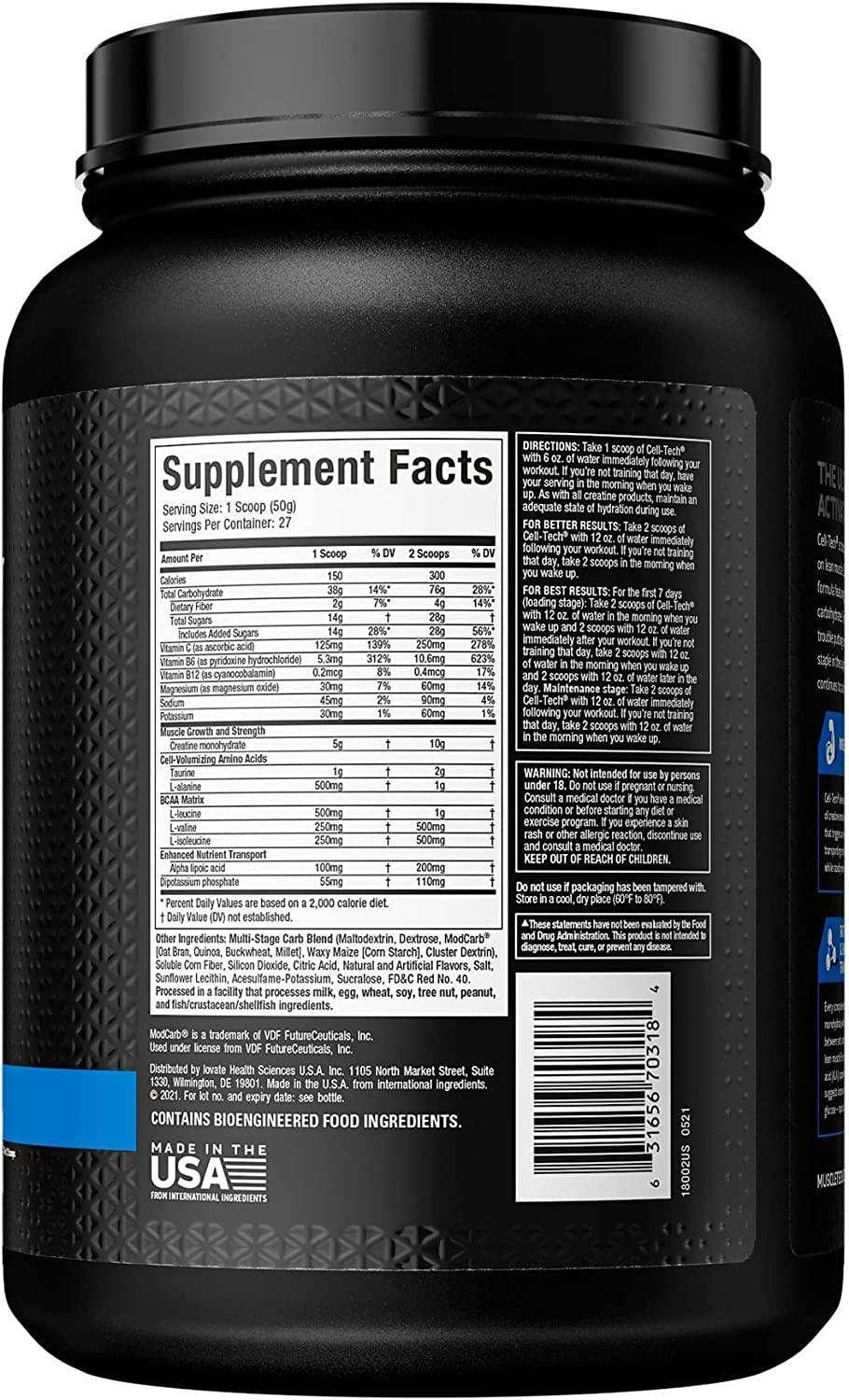 MuscleTech - Creatina Monohidratada em Pó Cell-Tech 3.0 lb (1.4 kg) - NutriVita