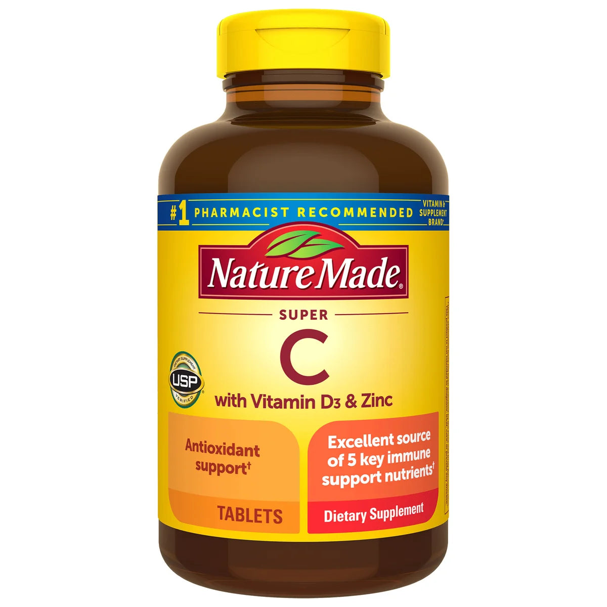 Nature Made Super C com Vitamina D3 and Zinco, 200 Tablets - NutriVita