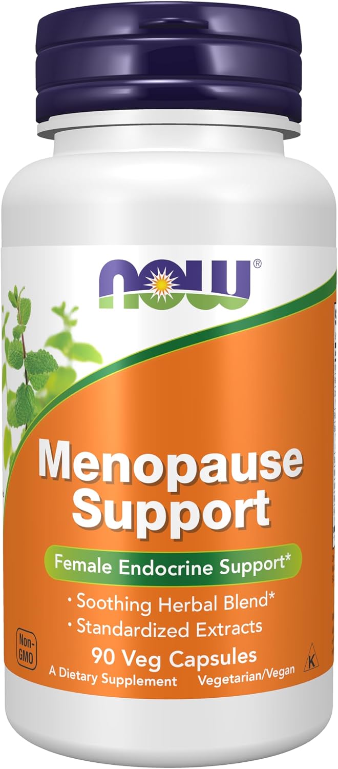 NOW Foods Menopause Support 90 cápsulas vegetais — frente do frasco