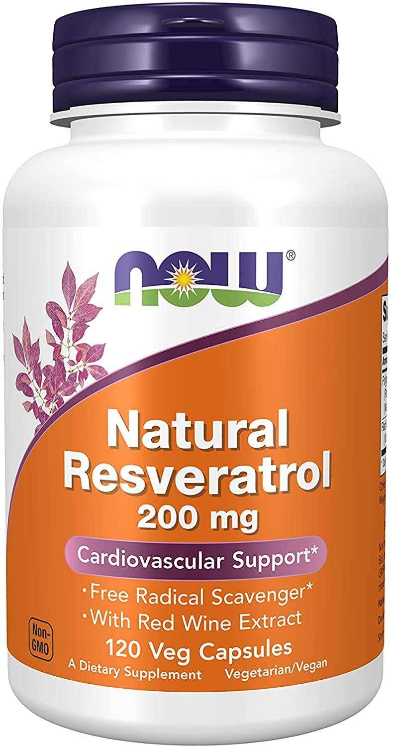 NOW Foods Natural Resveratrol 200mg 120 Veg Capsulas - NutriVita