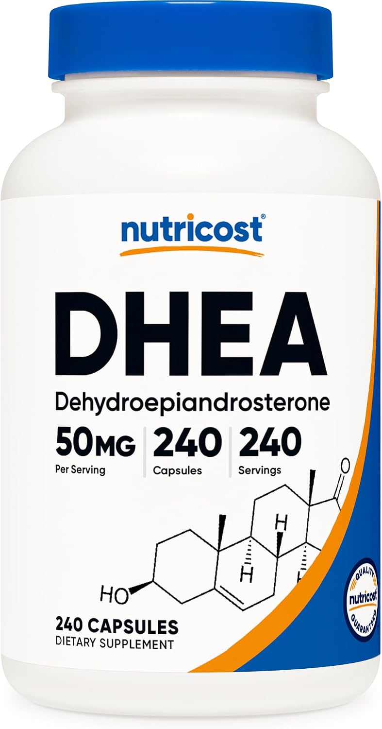 Frente do Nutricost DHEA 50 mg com 240 cápsulas