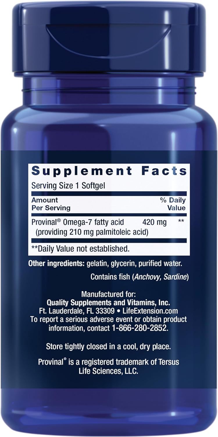 Life Extension Provinal Purified Omega-7 30 Softgels