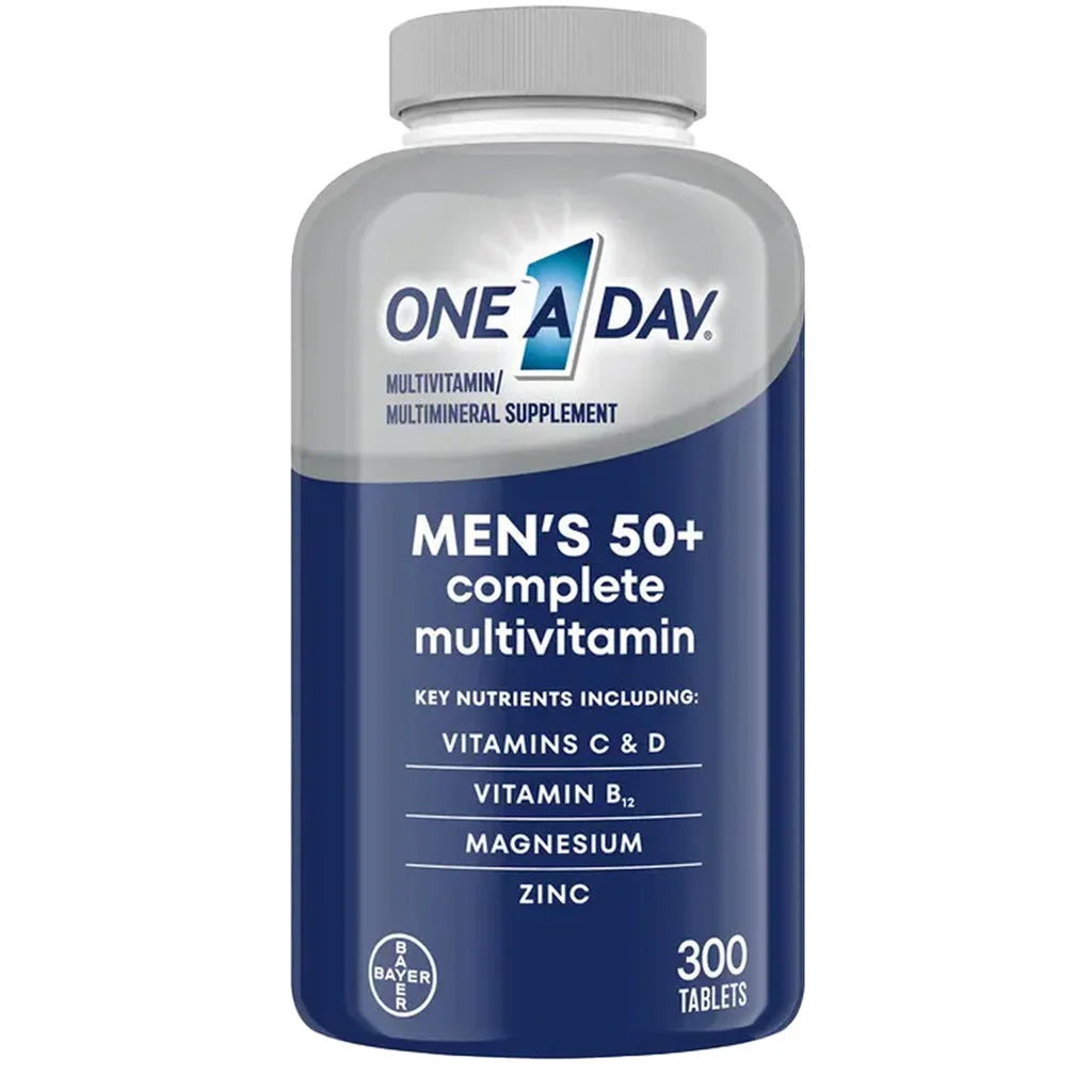 Frasco Multivitamínico One A Day Men's 50+ Healthy Advantage 300 comprimidos importado.