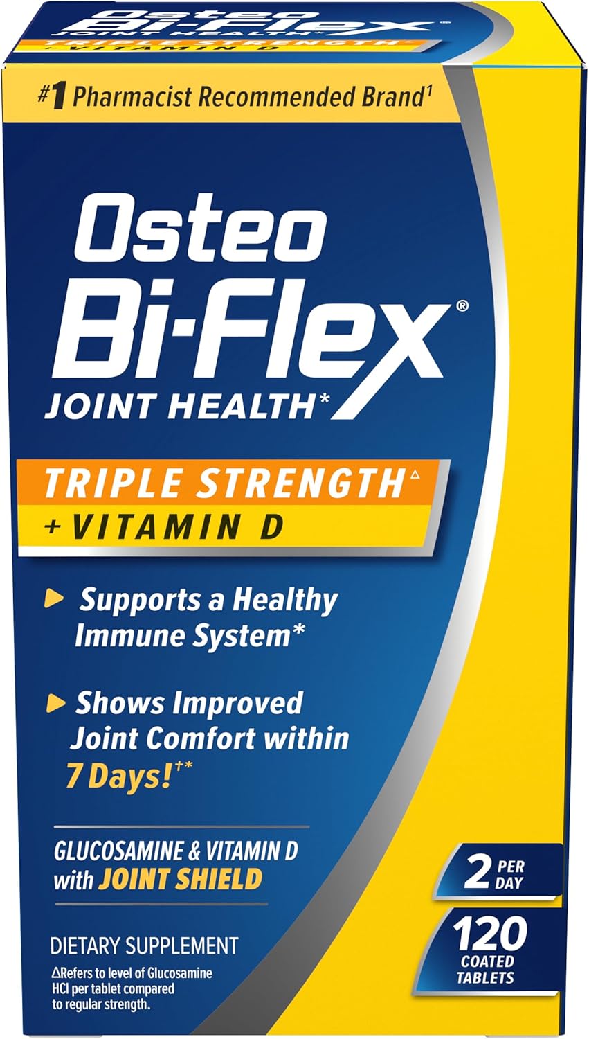 Osteo Bi-Flex Triple Strength com Vitamina D – 120 Cápsulas para Saúde das Articulações.
