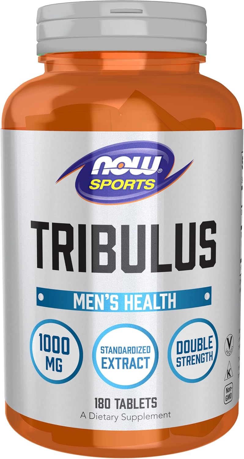 Frasco de suplemento Tribulus terrestris 1000 mg Now Sports importado Original.