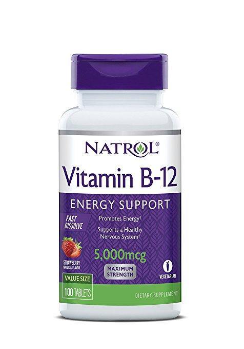 Natrol Vitamina B12 Rápida Dissolução Morango 5,000mcg, 100 Caps - NutriVita