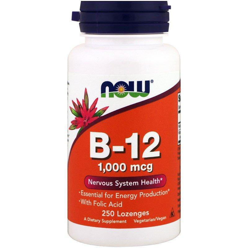 Now Foods Vitamina B-12, 1,000 mcg, 250 Pastilhas - NutriVita