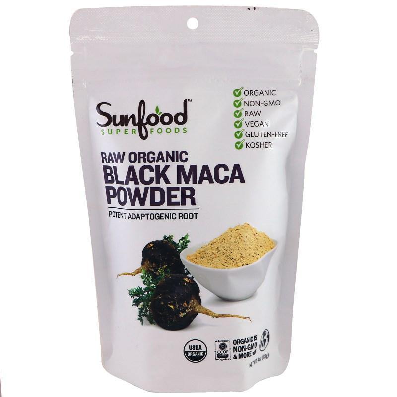 Sunfood Raw Organic Black Maca Powder 4 oz (113 g) - NutriVita