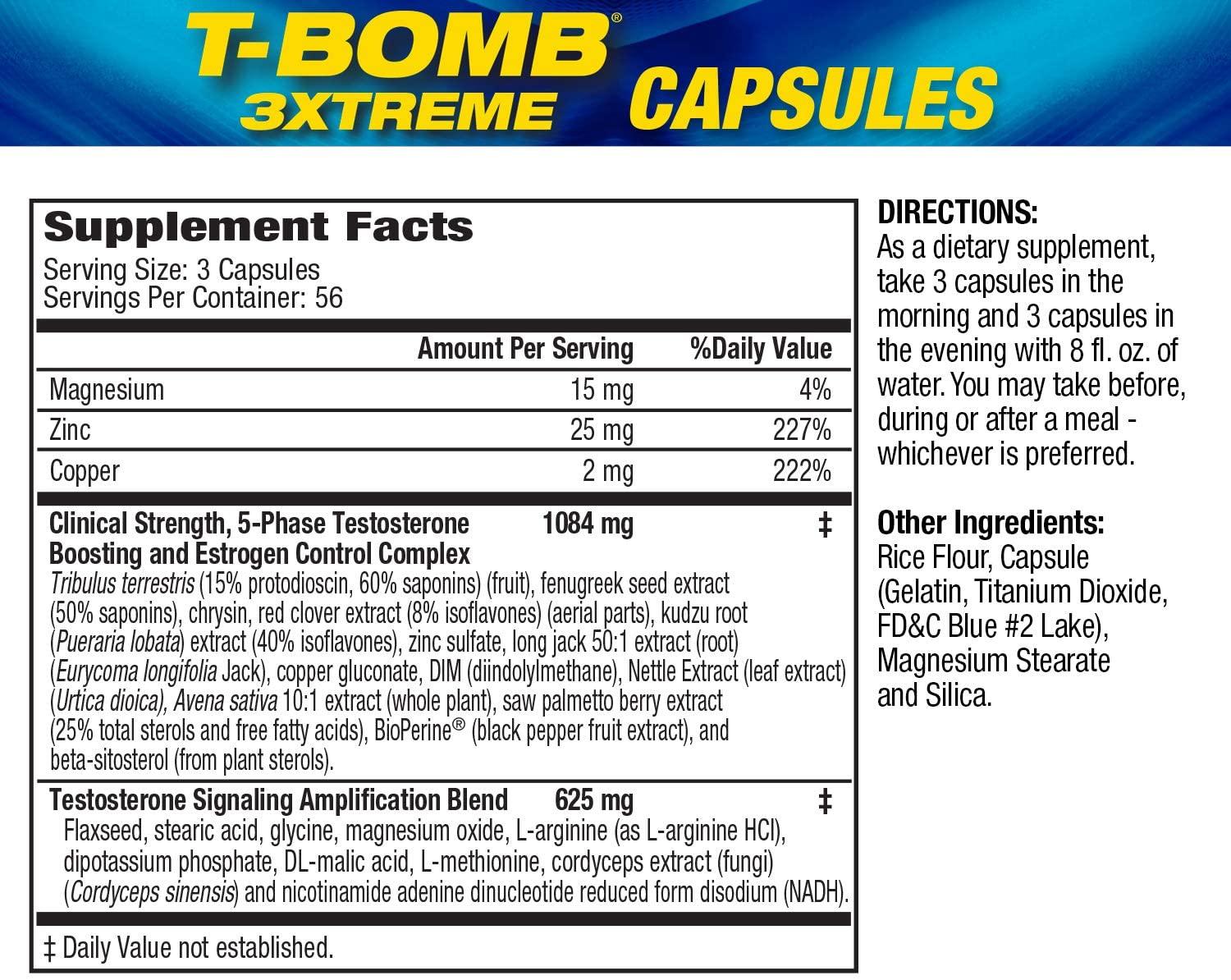 MHP - T-Bomb 3Xtreme Testosterona Formula 168 Capsulas - NutriVita