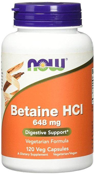 NOW Betaine HCl 648 mg,120 Veggie Caps - NutriVita