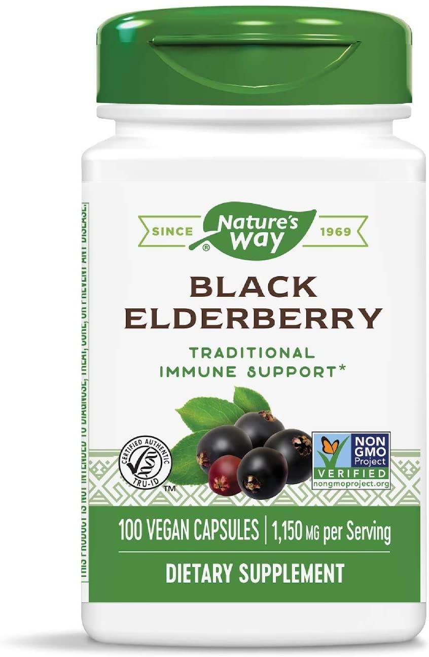 Nature's Way Black Elderberry 1,150 mg, 100 Vegan Capsulas