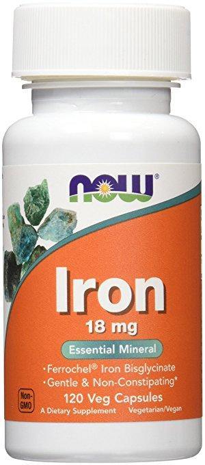NOW Iron (Ferro) 18 mg,120 Veg Capsulas - NutriVita
