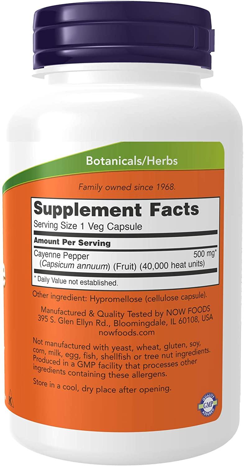 NOW Sports Cayenne 500 mg (Pimenta Caiena), 100 Caps Veg - NutriVita