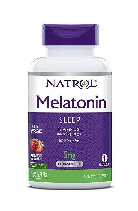 Natrol Melatonina Rápida Dissolução 5mg, 150 Tablets Sabor Strawberry - NutriVita