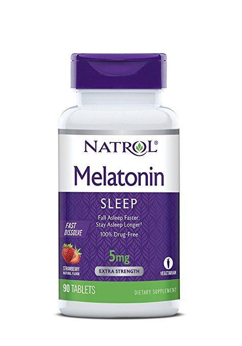 Natrol Melatonina Rápida Dissolução 5mg, 90 Tablets Sabor Strawberry - NutriVita
