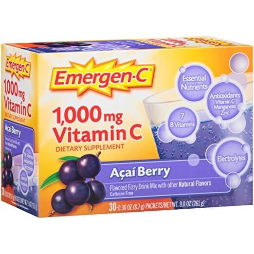 Emergen-C Supplement Drink Mix with 1000 mg Vitamin C 30 Pacotes - NutriVita