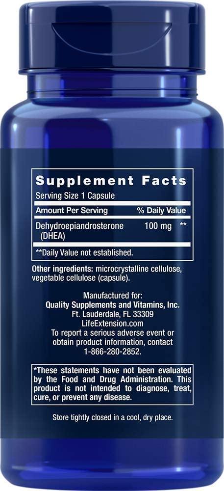 Life Extension DHEA 100mg, 60 Capsulas - NutriVita